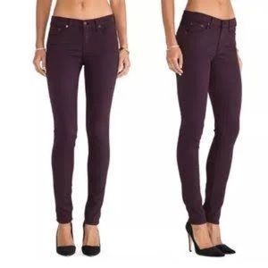 rag & bone skinny jeans / size 26 / distressed wine